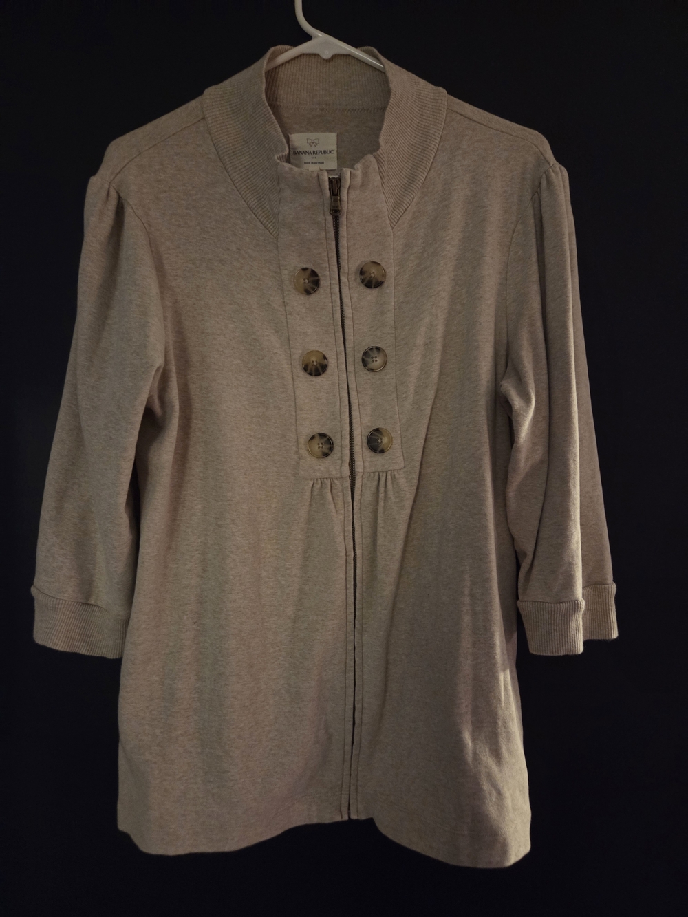 Banana Republic Taupe Button-Front Cardigan Sweater